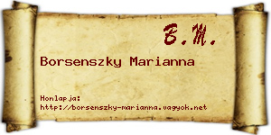 Borsenszky Marianna névjegykártya