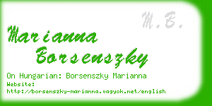 marianna borsenszky business card